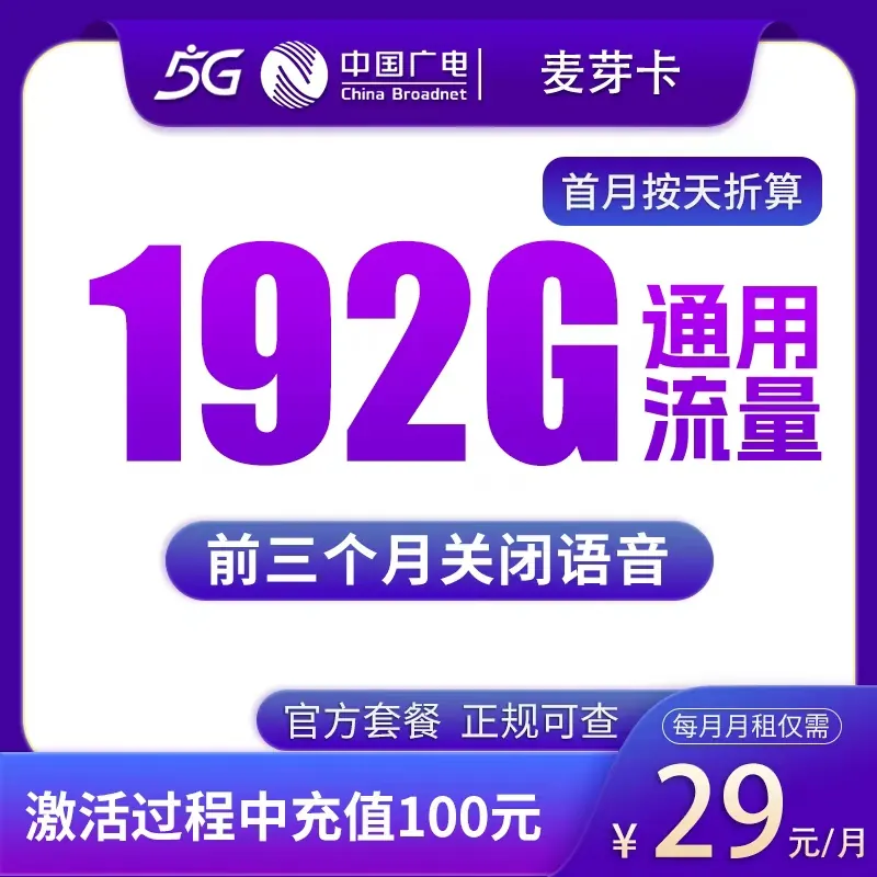 广电麦芽卡29元192G【发全国】产品图