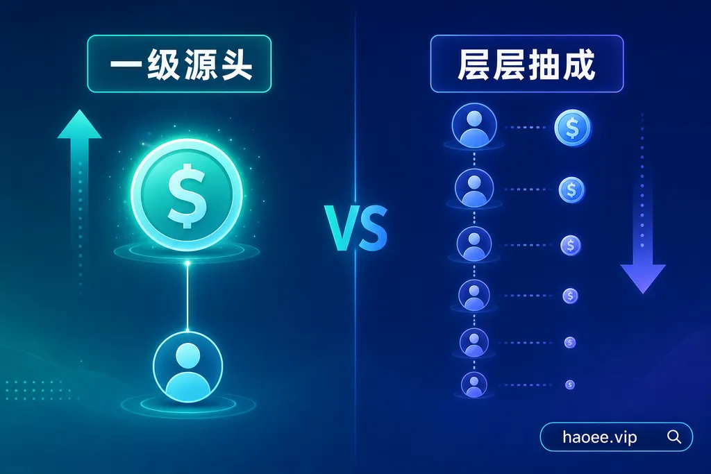 号易一级源头码 vs 被拉深层级：源头码起步佣金更高，深层级被层层抽成 - haoyi.online